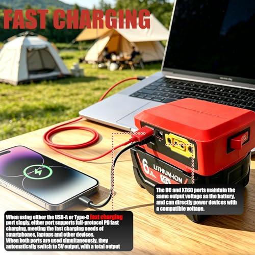 Multifunction Adapter for MIL 18V Batteries - color: red(for "MIL")