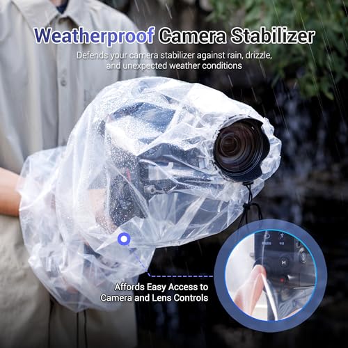 JJC 2 Pcs Camera Rain Coat for DSLR Cameras & Stabilizer,Rain & Dust Sleeve
