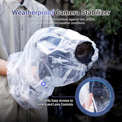 JJC 2 Pcs Camera Rain Coat for DSLR Cameras & Stabilizer,Rain & Dust Sleeve