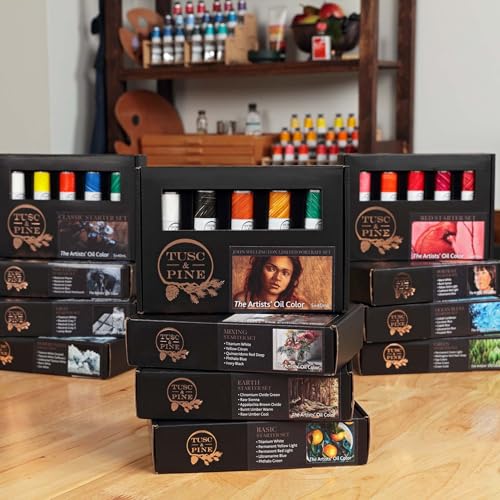 Tusc & Pine Artist Oil Paint - Jewel Tones, Set of 3 40 ml, Non-Yellowing, Rich & Creamy Consistency, Maximum Pigment Load, Small Batch Milled Oil Paints Made in the USA for Professional Artists - color: Jewel Tones, size: 40 ml (Set of 3)