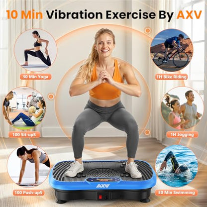 AXV Vibration Plate Exercise Machine Fitness Platform Body Vibrating Board - color: SLIM.BLUE