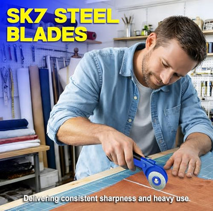 DIYSELF 10 Pack Rotary Cutter Blades 45mm, SK7 Sewing and Quilting Blades - color: 10 Pack