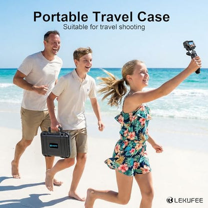 Lekufee Portable Waterproof Hard Case for DJI Osmo Action 6/5 Pro/4/3 Action Camera,Standard Combo,Adventure Combo,More Accessories(Case Only)