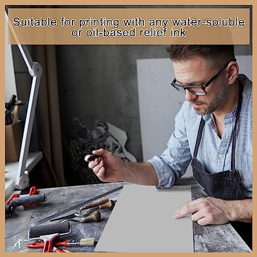 Yeaqee 2 Pcs 9 x 12 Inch Linoleum Blocks for Printmaking, Gray - color: Gray, size: 9 x 12 Inch
