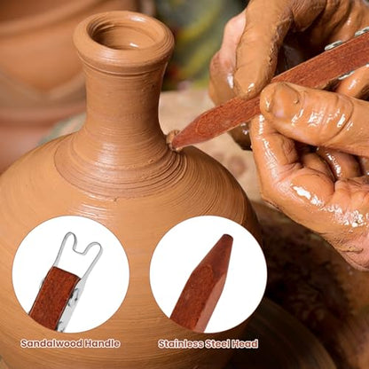 6 mm Clay Wheel Throwing Scraper, Pottery Carving and Trimming Tool for Ceramic Clay Sculpting, Wheel Throwing and Detail Work