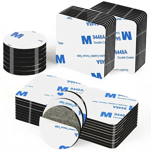 Double Sided Adhesive Pads,2 Sided Sticky Foam Tape, 50pcs Heavy Duty Round&Square Wall Adhesive Mounting Tape,Adhesive Strip for Home&Office - color: Pack of 50pcs Round&Square