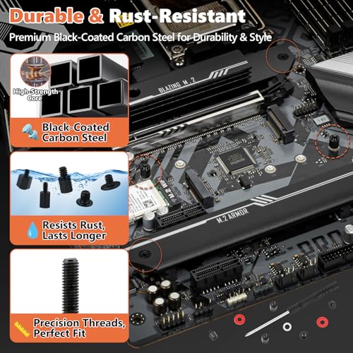 M.2 SSD Mounting Screws Kit, Black, 32Pcs - color: 32Pcs Black M.2 Screws