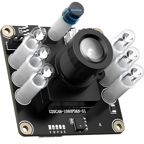 USB 2.0 UVC Camera Board 1080P Day&Night Vision Automatic IR-Cut, MEMS Microphone ESD/EMI-Protected Plug&Play for Windows/Linux/Mac/Android/Raspberry Pi/Jetson Nano/ARM Boards