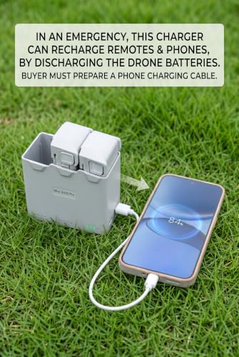 Triple Battery Charger for DJI Mini 5 Pro/ Mini4 Pro/Mini 3 Pro/ 3, Charge Three Batteries in Sequence,Two-Way Charging Hub Have a USB Output