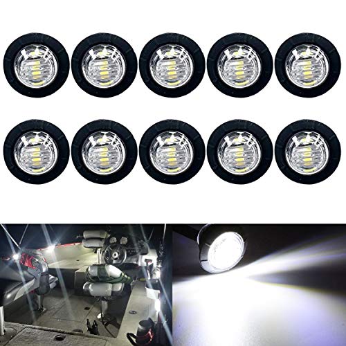 KEING 10 Pack Waterproof Marine Boat LED Lights, LED Underwater Lighting, Utility Led Interior Lights Navigation Lights Deck Courtesy Lights 12V for Yacht Boat Fishing Pontoon Sailboat Kayak (White) - color: White 10