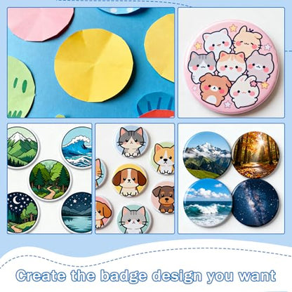 Taddien Round Badge Maker, 35mm (1.38in) Cut Size Round Die Cutter - color: 35mm (1.38in) Cut Size