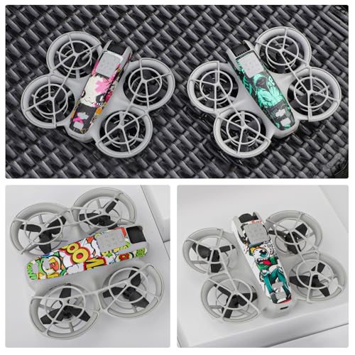 CAPART Removable Sticker for DJI NEO Drone, Drone Skin Decorative Stickers Bubble Free (Pack D)