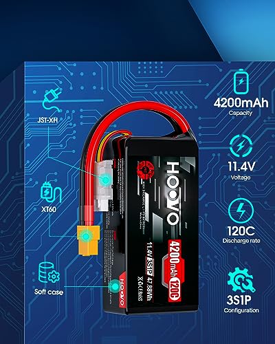 HOOVO 3S Lipo Battery 4200mAh 120C 11.4V High Voltage Shorty Lipo Battery