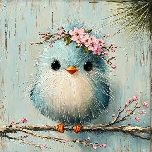 BYGFHLYW Bird Cherry Blossom Paint by Numbers Kit for Adults Canvas - color: PB505-1