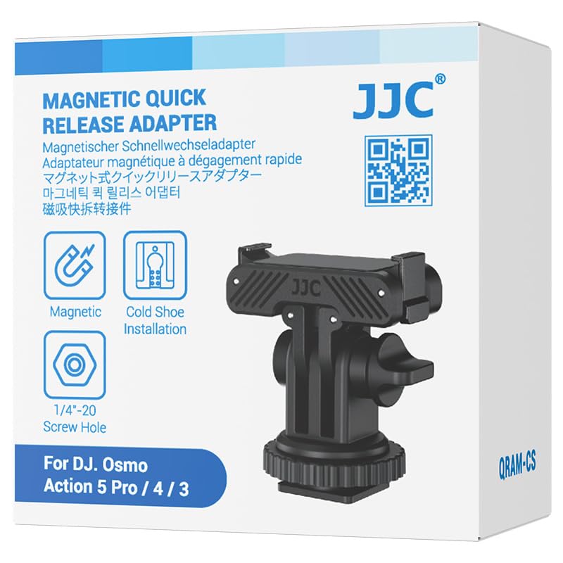 JJC Cold Shoe Mount Adapter for DJI Osmo Action 5 Pro 4 3,Stable Mounting - color: Hot Shoe/Cold Shoe Adapter