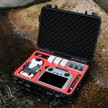 Hard Case for DJI Mini 3 Pro: with Custom Foam for DJI Mini 3/4 Pro Drone - color: Black