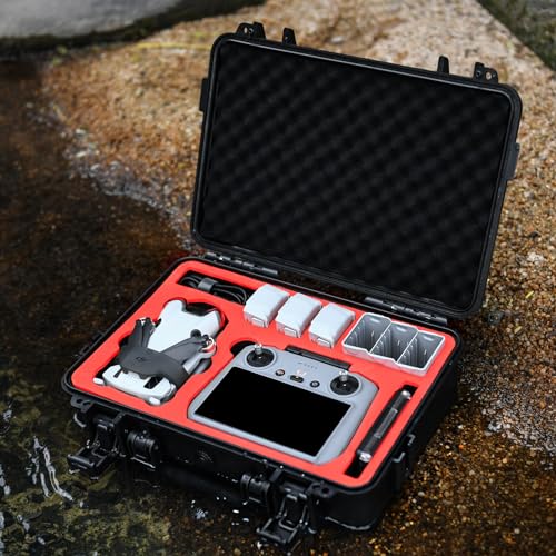 Hard Case for DJI Mini 3 Pro: with Custom Foam for DJI Mini 3/4 Pro Drone - color: Black