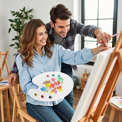 DUGATO 14-Well Oval Paint Palette, 2-Pack Mixing Tray, 14 x 10.5 in - color: Oval