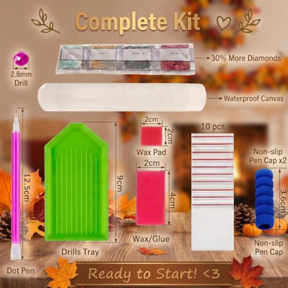 Thanksgiving Diamond Art Kits for Adults, Fall Turkey Diamond Painting - color: HS057-1