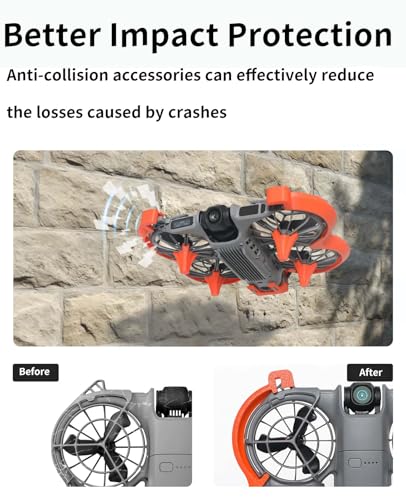 8-in-1 Propeller Guard Compatible with DJI Neo 2 – Includes 2 Plastic Anti-Collision Guard ，4 Landing Gear Stands, 1 Transmission Module Guard Cover and 1 Camera Guard Durable,Fully-Cover(Orange) - color: Orange