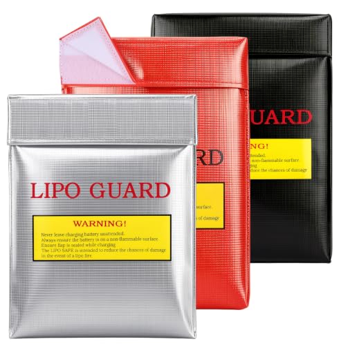 JIANTA Fireproof LiPo Battery Safe Bag, 11.8 x 9 Inch Storage Pouch
