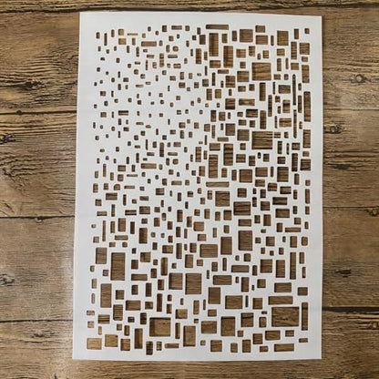 TIAMECH A4 Reusable Abstract Mosaic Square Stencil for Painting - style: Mosaic Square Grid