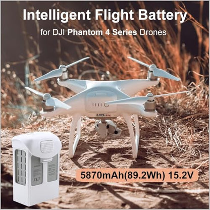 Phantom 4 Battery 2 Pack, 5870mAh 15.2V Intelligent Flight Drone Replacement Battery for DJI Phantom 4/4 Advanced/4 Pro/ 4 Pro V2.0/4 RTK - size: 2 Pack