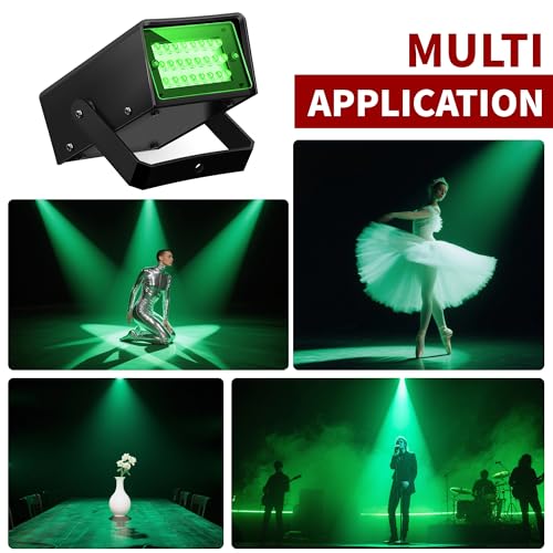 ENUOLI Mini LED Strobe Light Green Color 24 Super Bright LED Party Light - color: Green Color