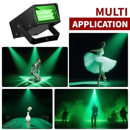 ENUOLI Mini LED Strobe Light Green Color 24 Super Bright LED Party Light - color: Green Color