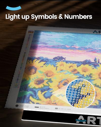 ARTDOT A3 LED Light Pad for Diamond Art Kits for Adults, USB Powered Light Board Kit, Adjustable Brightness with Diamond Painting Tools Detachable Stand and Clips (Pack of 2) - size: A3 (Pack of 2)