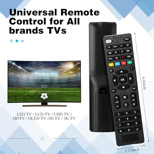 5 Pack Universal TV Remote Replacement Compatible with All Smart TV LED LCD HDTV 3D Series for Motel Hotel Nursing Home (Regular)
