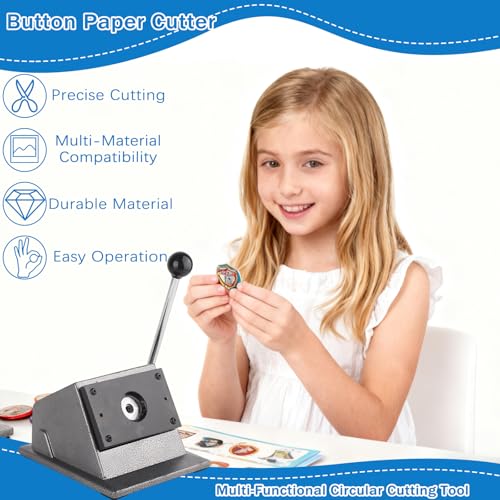 Taddien Round Badge Maker, 35mm (1.38in) Cut Size Round Die Cutter - color: 35mm (1.38in) Cut Size