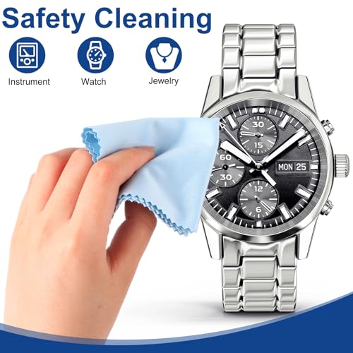 Frienda 50 Pcs Microfiber Glass Cleaning Cloths Lens, Blue - color: Blue