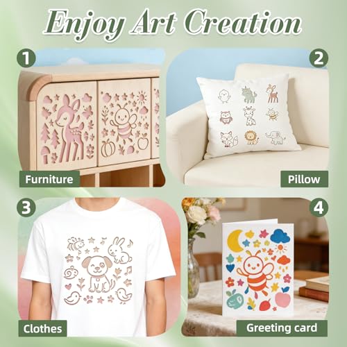 Animal Stencils for Crafts Reusable 24Pcs Stencils(5.9X5.9 Inch) - color: Animal