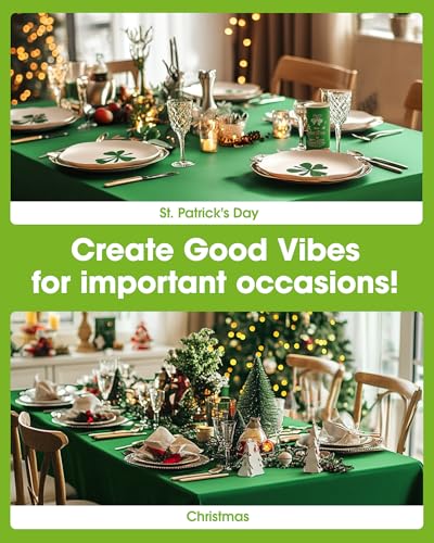 Pureegg Plastic Table Cloth Disposable 6 Pack, 54 x 108 Inch, Green - color: Green, size: 54" X 108" Rectangle
