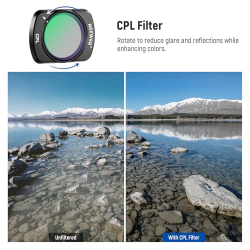 NEEWER ND Filter Set with 0.75x Wide Angle Lens 108° FOV, ND16 + ND64 + ND256 + CPL (Circular Polarizer) Filter, Compatible with DJI Osmo Pocket 3 / Pocket 4 / Xtra Muse Accessories, FL-B08 - style: 0.75X Wide Angle Lens&ND Filter Set