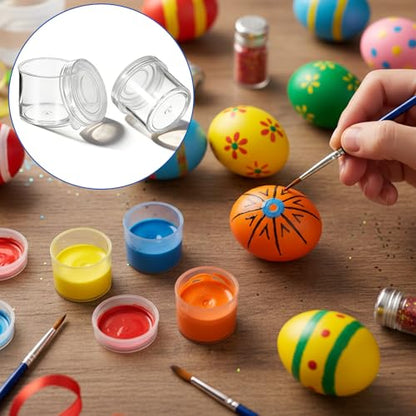 20pcs 10ml Empty Paint Pots with Lids Clear Plastic Small Paint Containers