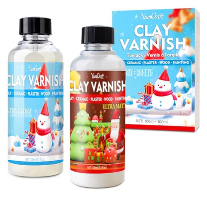 Air Dry Clay Glaze 7 OZ Gloss & Matte, Anti-Crack Waterproof Sealant
