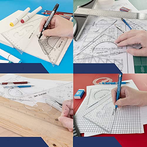 Utoolmart 20cm Large Triangle Ruler Square Set Plastic Triangular Scale Architectural Ruler for Students Homeschoolers Architects Engineers - size: 20CM