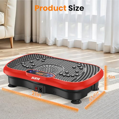 AXV Vibration Plate Exercise Machine Fitness Platform Body Vibrating Board - color: SLIM.RED