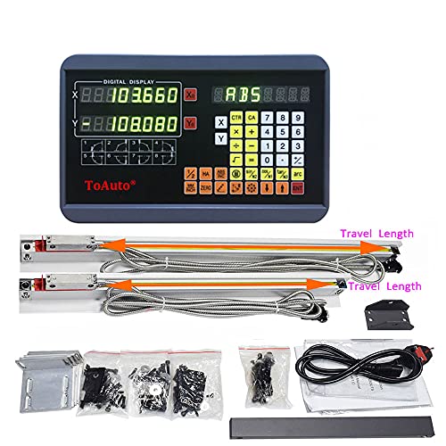 FASTTOBUY DRO 2 Axis Digital Readout w/TTL Linear Glass Scale 650mm+800mm(26"+32") Travel Length for CNC Milling Drilling EDM Machine - size: 650mm+800mm（26"+32"）