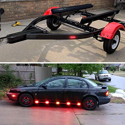 Nilight 3.8 Inch 6 LED Red Trailer Side Marker Lights,10 Pack - color: 3.8" Red 10Pcs