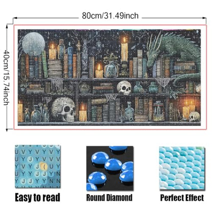 KUFWKEY Bookshelf Diamond Painting Kit,Dargon Diamond Art Kits for Adults - color: AM6021