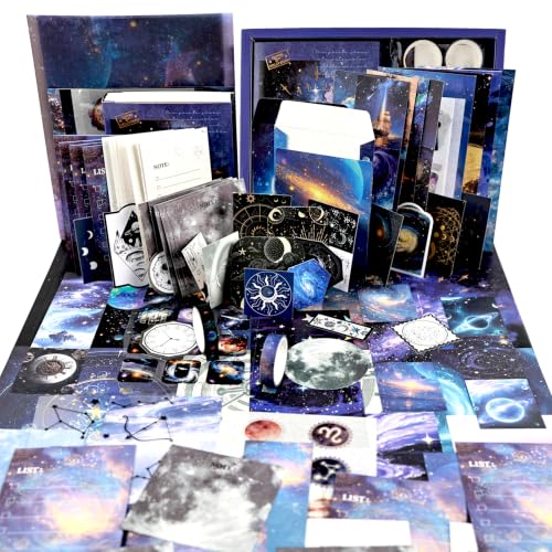 Diuhofart Star Trails Scrapbooking Kit, 128 Pcs Journal Set - color: Star Trails Postman