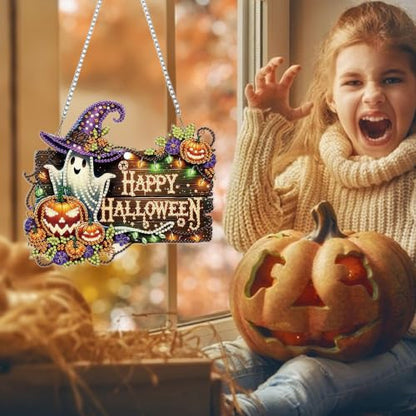 AIBOERL Halloween Diamond Art Kits for Adults, Acrylic Hanging Suncatcher - color: DP02547