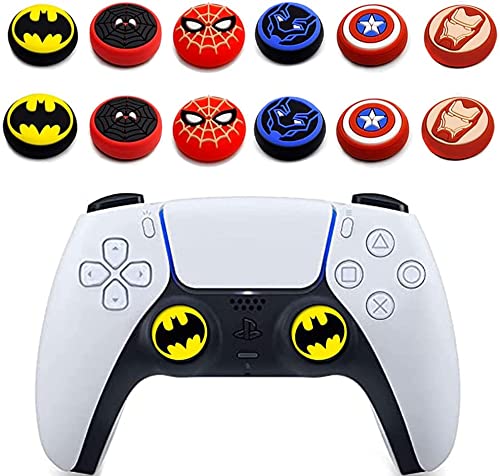 12Pcs Silicone Anti-Slip Thumb Grips, Universal Superhero Analog Stick Caps for PS5, PS4, Xbox Series X/S, Switch Pro Controller, Sweat Resistant Joystick Covers for Gaming Protection - color: P12