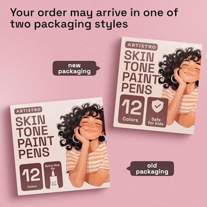 ARTISTRO 12 Skin Tones Paint Pens for Glass Marking - Extra-Fine Tip - color: Skin Tone