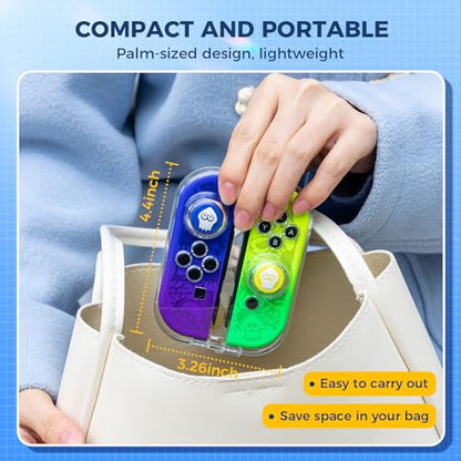 IINE Storage Case for Joy-con, Portable Dust-Proof Protective Box Compatible with Nintendo Switch Joy-Con, Switch/OLED PC Transparent Shell Case with Magnetic Closure - color: transparent