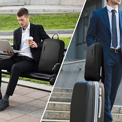 hk Backpack for Men Business Slim Laptop Bag - color: Black, size: 15.6 Inch