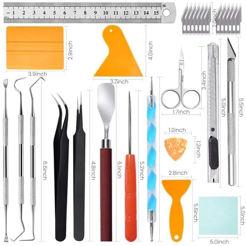 SHARKOOO 35 PCS Weeding Tools for Vinyl, Precision Craft Tools Set for Weeding Vinyl, Scrapbook Supplies Includes All Basics for Weeding, Scrapbooking, DIY Art - size: 35PCS